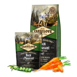CARNILOVE DOG DUCK & PHEASANT bezgraudu sausā barība suņiem Pīle, fazāns 12kg